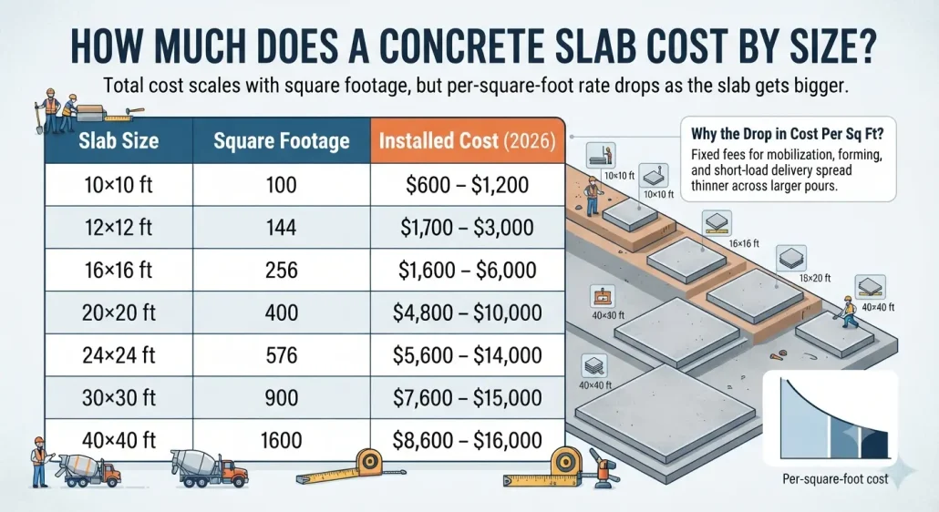 How Much Does a Concrete Slab Cost by Size